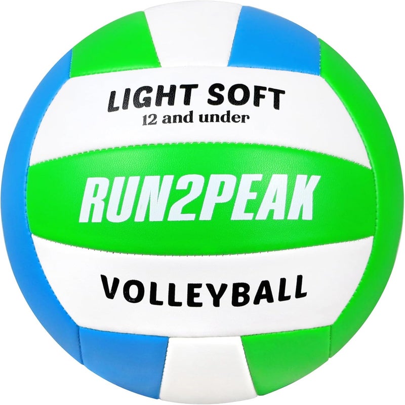RUN2PEAK Light Soft Volleyball - Light Volleyball Designed for Beginners Kids Youth Teen - Lightweight Volleyballs for Indoor Outdoor Beach Backyard Official Size 5 Training Volley Ball - Image 1